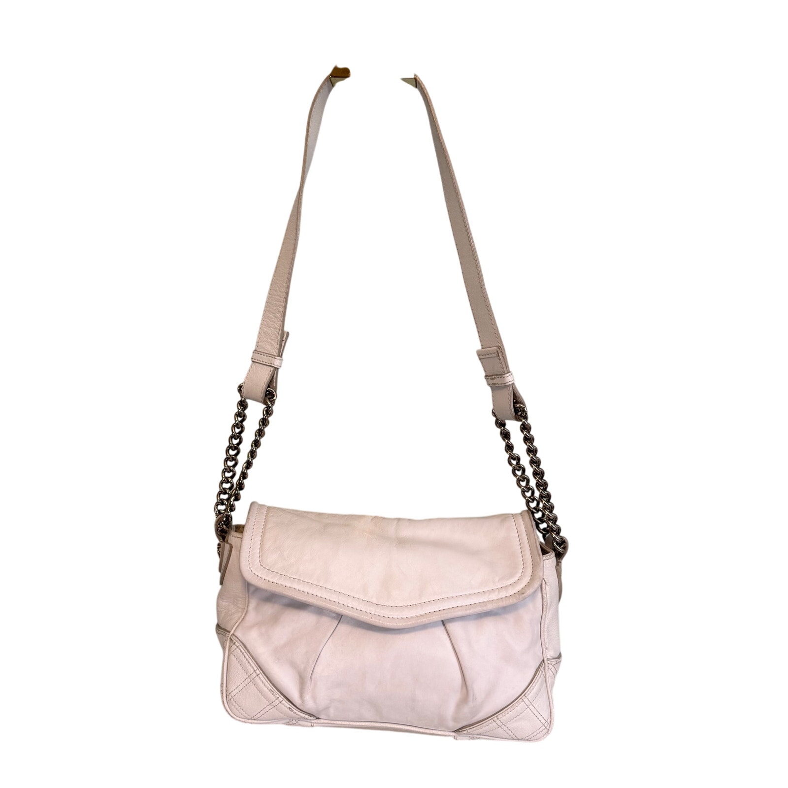 Marc Jacobs Shoulder Handbag M White Chalk Calfskin Noel Chain Leather Italy